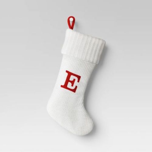 Knit Monogram Christmas Stocking White - Wondershop™