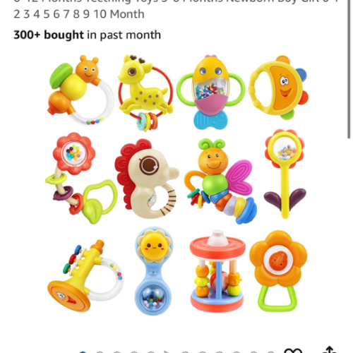 Amazon.com: MOONTOY 12pcs Baby Rattles Set Teether Toys for Babies 0-6 Months Infant Baby Gifts Easter Basket Stuffers, Baby Toys 6-12 Months Teething Toys 3-6 Months Newborn Boy Girl 0 1 2 3 4 5 6 7 8 9 10 Month : Toys & Games