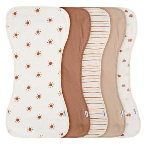 Gerber Baby Neutral Burp Cloths - Rust Tan - One Size Fits Most - 5-Pack