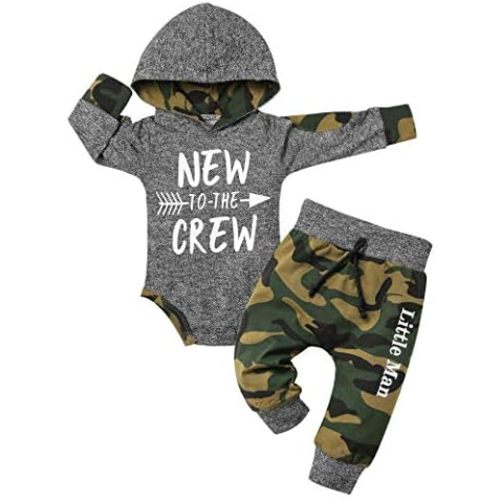 Fommy Newborn Baby Boy Clothes Plaid Letter Print Long Sleeve Hoodies + Long Pants 2PCS Fall Winter Outfits Set