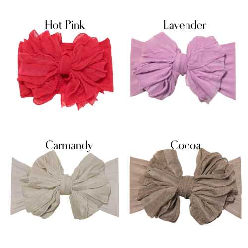 Big RUFFLE Bow Headband, Baby Girl Headwrap, Baby Turban, Baby Head Wraps, Newborn Bow Headband, Bow Toddler Headbands, Baby Girl Headbands