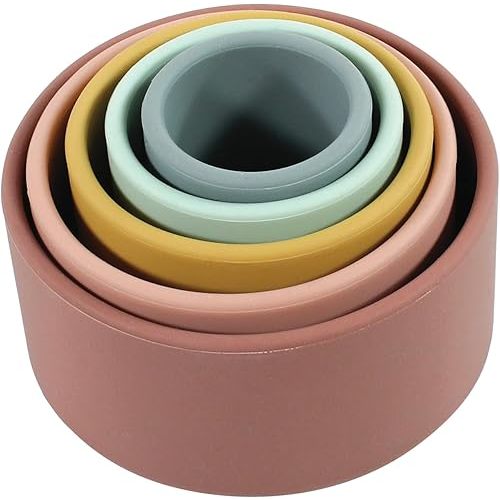 Hudson Baby Silicone Toy Stacking Cups, Multicolor, One Size