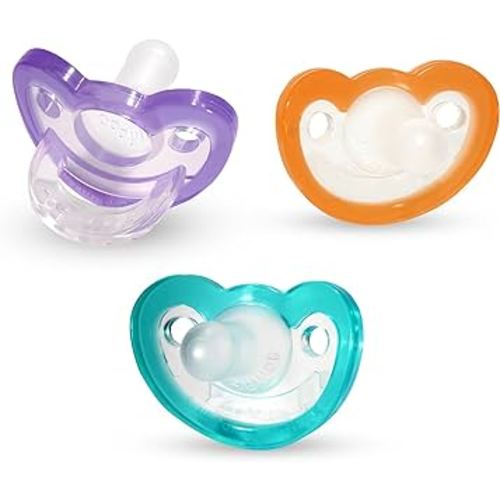 RaZbaby Jollypop Pacifier for Babies 3 Months and Up, USA Made, Natural Shaped Orthodontic Binky, Lovingly Shared in NICUs & Hospitals Worldwide, Medical-Grade 100% BPA-Free - 3 Pack - Variety