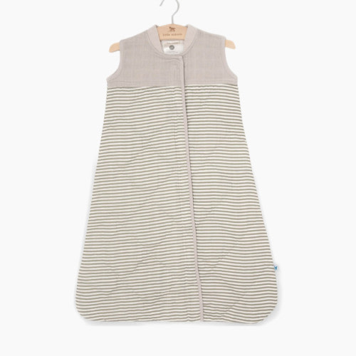 Little Unicorn Cotton Muslin Quilted Sleep Bag - Grey Stripe, Large