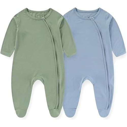 Unisex Rayon Made from Bamboo Solid Baby Boy Girl Footies Romper Infant Jumpsuit Comfort New born Outfit