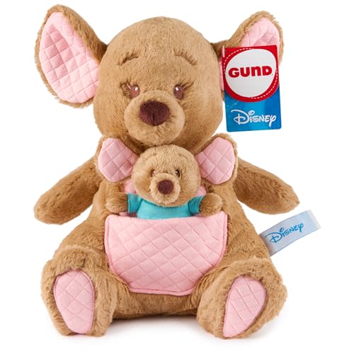GUND Disney Official Kanga and Roo Oh So Snuggly Plush, Winnie The Pooh, Kangaroo and Baby Stuffed Animals for Ages 1 and Up, Brown, 12.5”