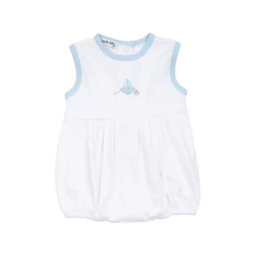 My First Sailboat Embroidered Bubble - Light Blue