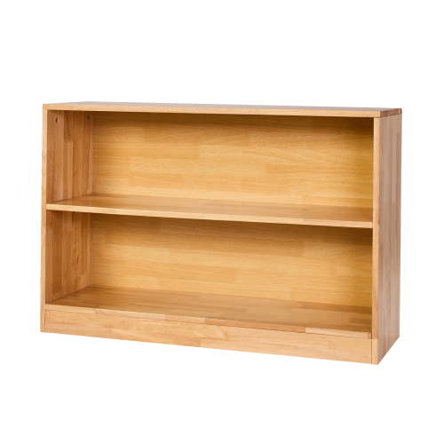 KFFKFF Montessori Bookshelf, 35.4-inch Wide Toy Organizer, 2-Tier Children's Display Cabinet, Daycare Furniture, Kids Storage Shelf for Bedroom, Nursery, Living Room, Entryway, Preschool, Brown