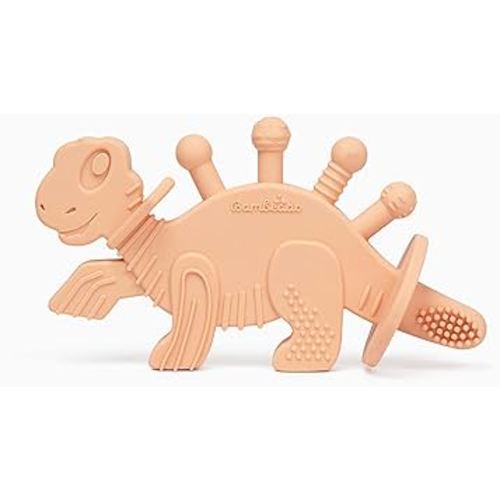 Bambeado Baby Teether Toy: Dibly - The Dino Baby Teething Toys BPA-Free Teethers Inspired by Nature with Natural Rubber Pacifier