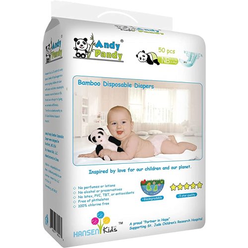 Amazon.com: Eco Friendly Premium Bamboo Disposable Diapers by Andy Pandy - Small - for Babies Weighing 6-16 lbs - Small (Pack of 94) : Baby