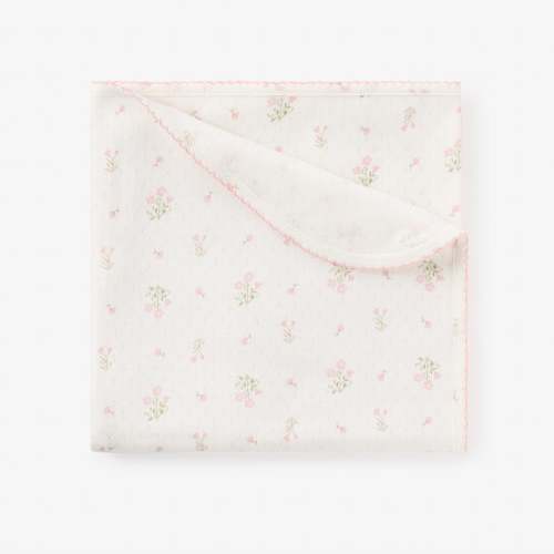 Folklore Floral Print Organic Cotton Pointelle Baby Blanket – Elegant Baby