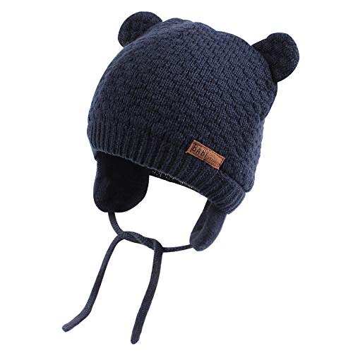 XIAOHAWANG Baby Hat Cute Bear Toddler Earflap Beanie Warm for Fall Winter