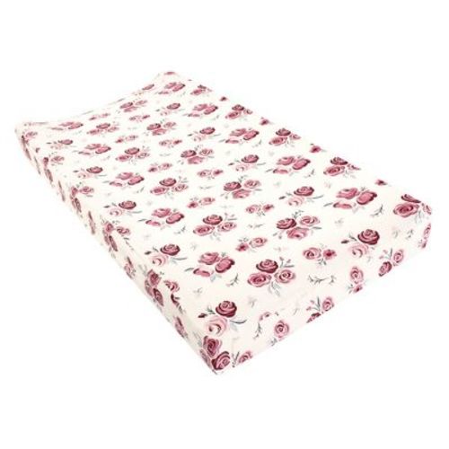 Hudson Baby Infant Girl Changing Pad Cover, Rose, One Size