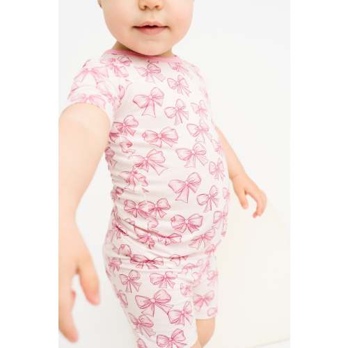 Pretty In Pink Bamboo Shorts Set