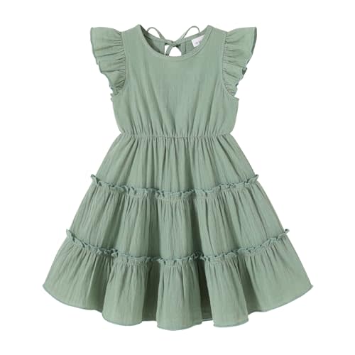 YOUNGER TREE Toddler Dress Baby Girl Summer Clothes Ruffle Sleeve Smock Beach Boho Dresses Sundress