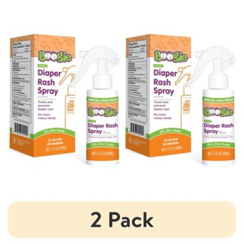 (2 pack) Boogie No-Rub Liquid Diaper Rash Spray with Zinc Oxide, 1.7 fl oz