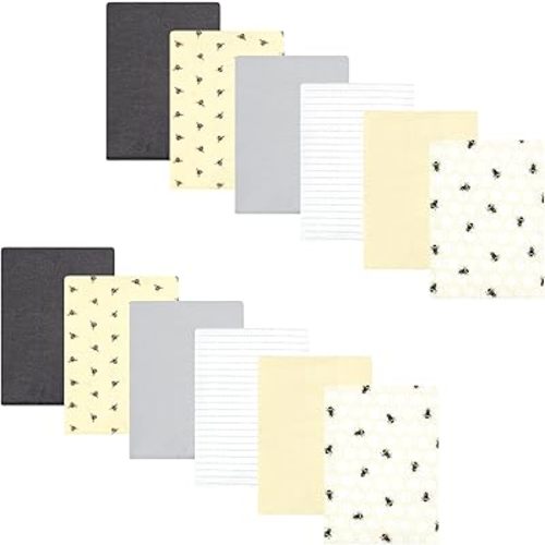 Hudson Baby Unisex Baby Flannel Burp Cloth 12pk, Honey Bee, One Size