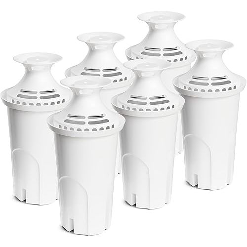 Water Filter Replacement Compatible with Brita Water Pitchers and Dispensers, by DESENRUIS for Classic 35557, OB03, Mavea 107007, Reduce Chlorine and Bad Taste, BPA free, Pack of 6
