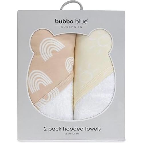 Bubba Blue Nordic Hooded Towel, Vanilla/Latte (Pack of 2) : Amazon.com.au: Baby