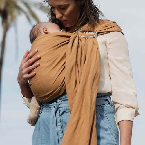 Boba Linen Ring Sling in Rye Brown – Boba Inc.