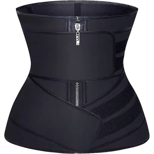YIANNA Waist Trainer for Women Latex Underbust Double Training Belt Tummy Control Waist Cincher Sport Girdle