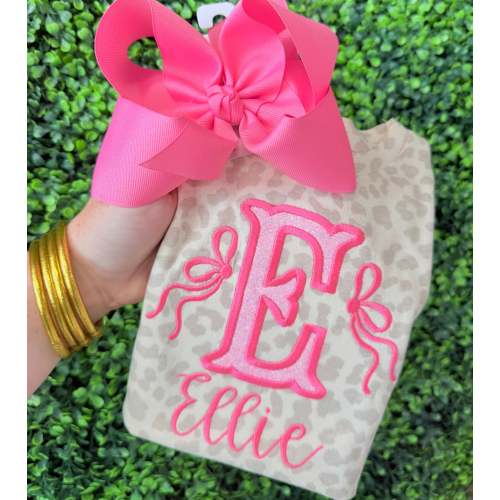 Cheetah and pink appliqué