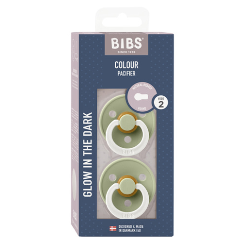 Bibs Pacifier Glow In The Dark Size 2 Sage 2 Pack | Mother & Baby | Priceline