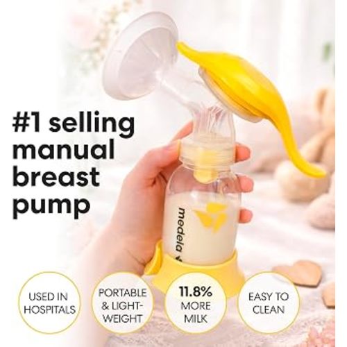 Medela Harmony Manual Breast Pump, Compact Swiss Design with PersonalFit Flex Shields and Medela's 2-Phase Expression Technology