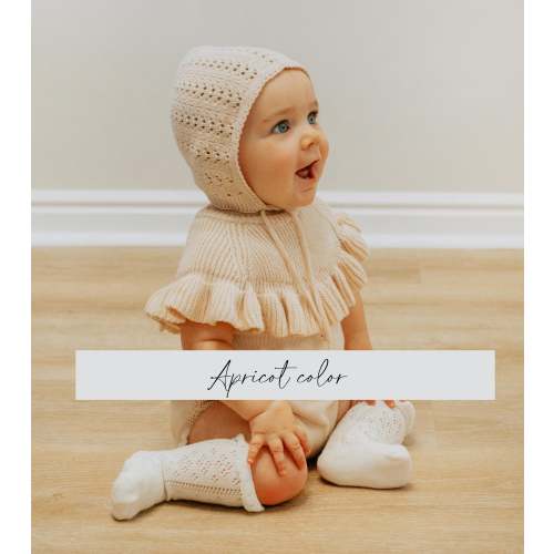 Baby Knit Bonnet Cotton lace | Jamie – Olive and Cradle