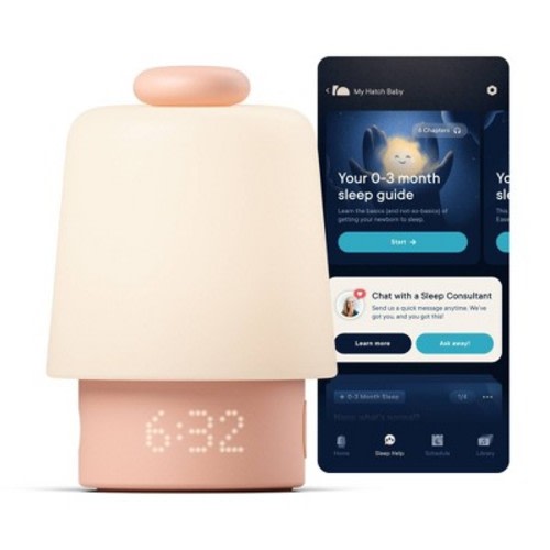Hatch Baby Sleep Support, Sound Machine, Night Light, Sleep Trainer, Routine Builder - Peach