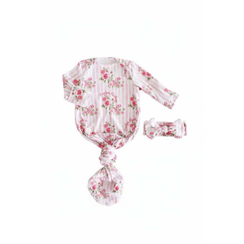 Shabby Chic Personalized Newborn Baby Knot Gown
