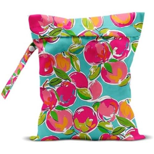 Wet Bag, Wet Dry Bag, Waterproof Swim Bags, Machine Washable Reusable Bags for Beach, Pool, Diapers, and Dirty Yoga Gym Clothes(Watercolor Fruit Print