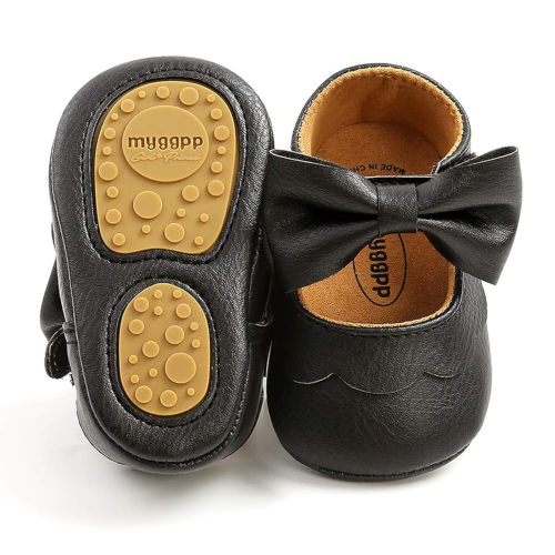 Antheron Baby Girls Mary Jane Flats with Bowknot Non-Slip Toddler First Walkers Princess Dress Shoes