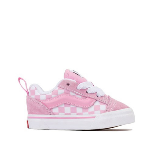 Vans Knu Skool Checkerboard Skate Shoe - Baby / Toddler - Pink / White | Journeys