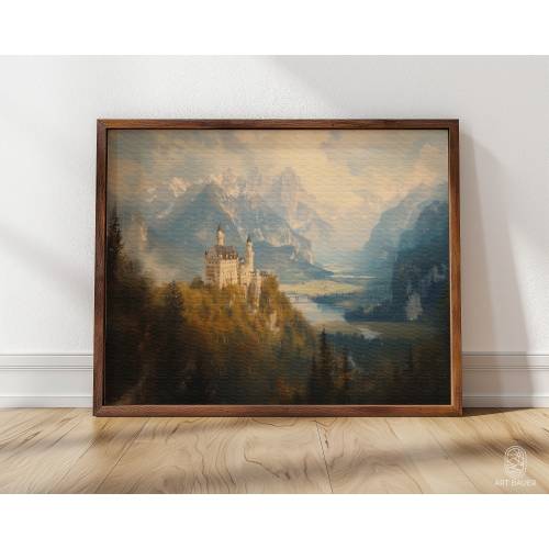 Neuschwanstein Castle | Framed Print, Fairytale Castle, Framed Wall Art, Enchanted Decor, Kids Bedroom Decor