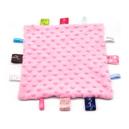 Security Baby Blanket Lovey with Pacifier Tag Soft, Soothing, Comfortable, Warm, Cozy for Unisex Toddler, Durable & Machine Washable, Pink