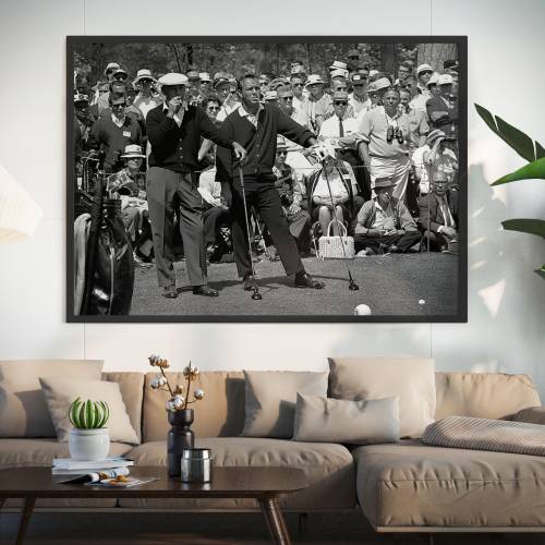 Black And White Ben Hogan and Arnold Palmer at Augusta 1966 - Canvas - Poster - Gift - Decor - Poster - Canvas