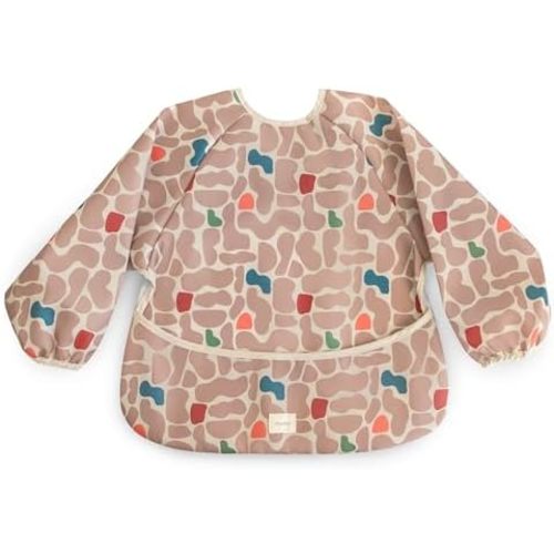 mushie Long Sleeve Baby Bib | Water Resistant Adjustable Fit for Ages 6-24 Months