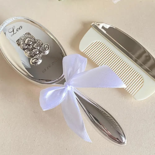 Personalized Silver Plated Baby Brush and Comb Set Gift for Baby Cristening gift Baby, Newborn Gift