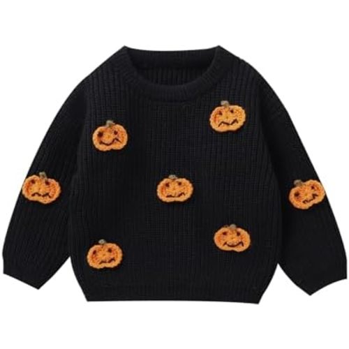 Baby Pumpkin Outfit Newborn Infant Boy Girl Cute Long Sleeve Knit Oversized Sweater Toddler Halloween Clothes