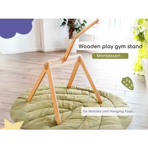 Montessori Play Gym Stand with a Detachable Mobile Holder/ Wooden for mobiles and hanging toys/ BabyGym/ Hanging Toys Stand/ BabyDevelopment