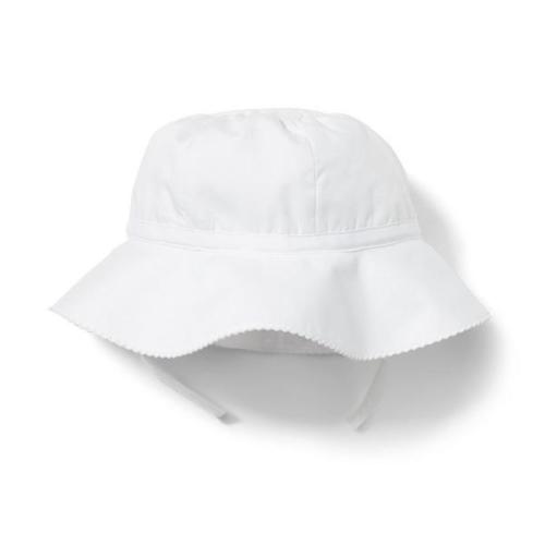 Newborn Poplin Sun Hat by Janie and Jack - White, 6-12M