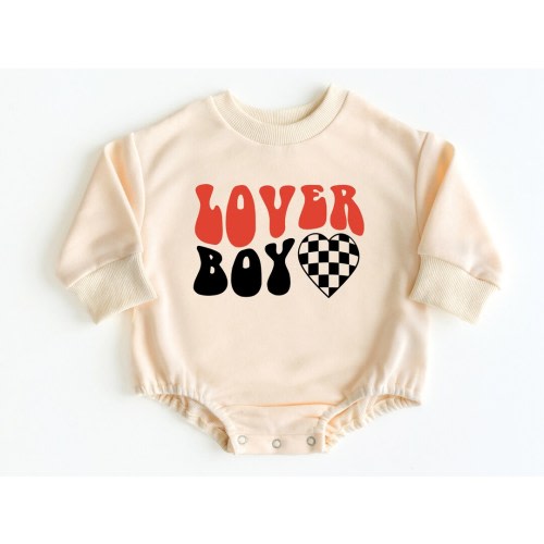 Lover Boy Bubble Romper Sweatshirt, Valentines Baby Outfit, Valentines Day Shirt, Baby Valentines Outfit, Baby Bodysuit, Baby Clothes