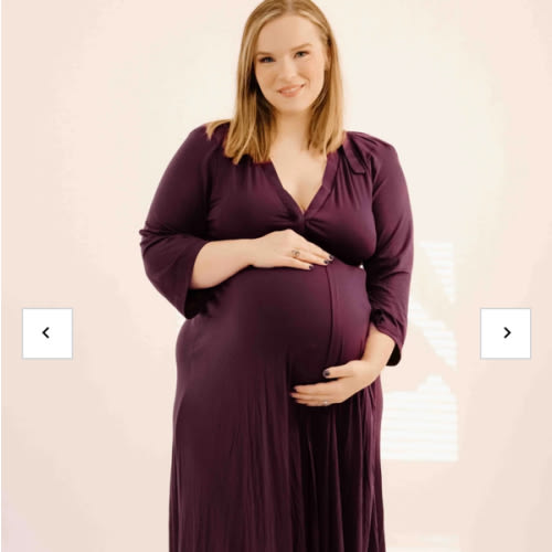Lila Labor & Postpartum Gown in Plum