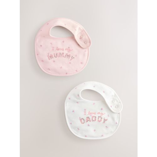 Mummy Daddy Baby Family Bibs 2 Pack