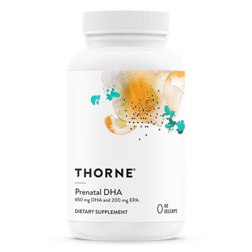 THORNE Prenatal DHA - 650 mg DHA and 200 mg of EPA - Supports Baby’s Brain and Nervous System Development from Pregnancy to Nursing* - 60 Capsules