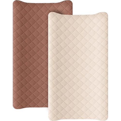Konssy Waterproof Muslin Changing Pad Cover 2 Pack