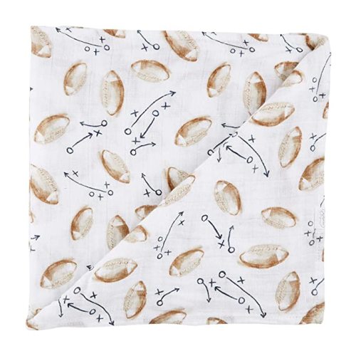 Amazon.com: Mud Pie Football Muslin Swaddle, Multi : Baby