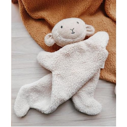 Lovey for Baby,Soft Baby Security Blanket,Snuggle Stuffed Animals Toy Baby Girl & Boy, Bear&Lamb Lovey Comforter Toy for Babies 0-12months,Baby Gifts for Infant and Toddler (Beige-Lamb)