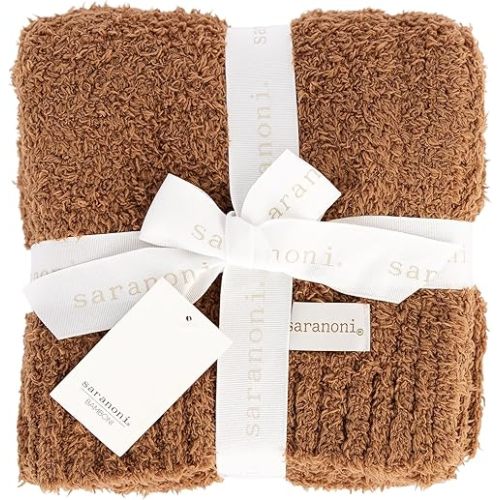 Saranoni Bamboni Baby Blanket | Luxury Plush Super Soft Blanket | Breathable Comfort Infant Baby Blankets for Boys & Girls | Caramel, Mini - 15” x 20”